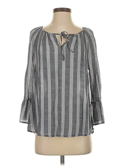 Pre-owned Fred David 3/4 Sleeve Blouse In Gray