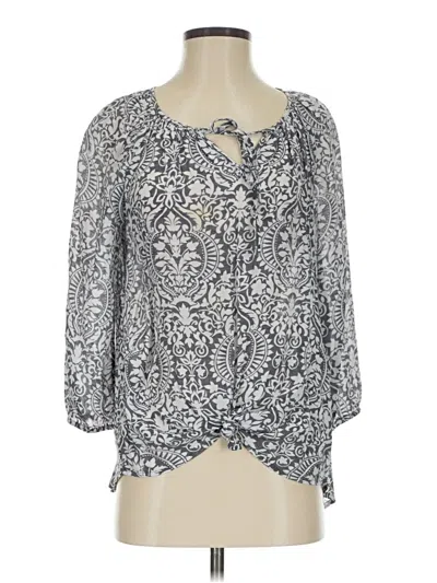 Pre-owned Fred David 3/4 Sleeve Blouse In Gray