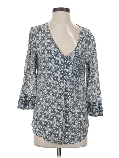 Pre-owned Fred David 3/4 Sleeve Blouse In Gray