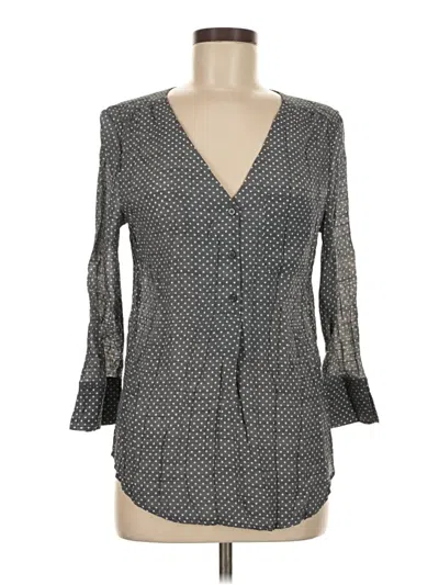 Pre-owned Fred David 3/4 Sleeve Blouse In Gray