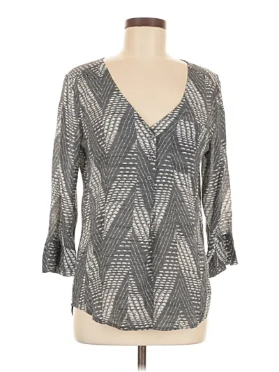 Pre-owned Fred David 3/4 Sleeve Blouse In Gray