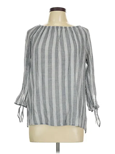 Pre-owned Fred David 3/4 Sleeve Blouse In Gray