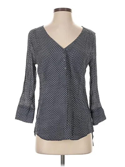 Pre-owned Fred David 3/4 Sleeve Blouse In Gray