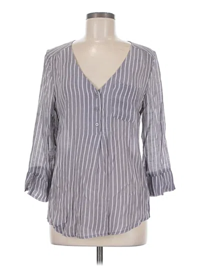 Pre-owned Fred David 3/4 Sleeve Blouse In Gray
