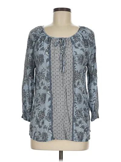 Pre-owned Fred David 3/4 Sleeve Blouse In Gray