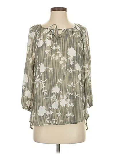 Pre-owned Fred David 3/4 Sleeve Blouse In Green