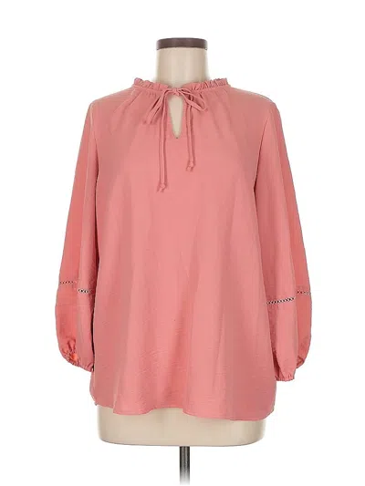 Pre-owned Fred David 3/4 Sleeve Blouse In Pink