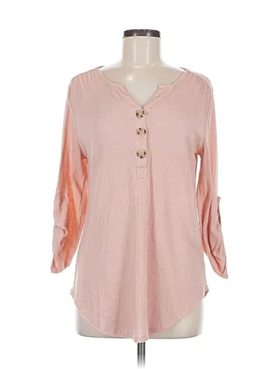 Pre-owned Fred David 3/4 Sleeve Blouse In Pink