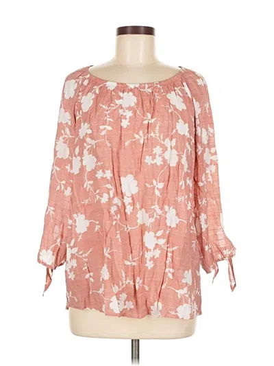 Pre-owned Fred David 3/4 Sleeve Blouse In Pink