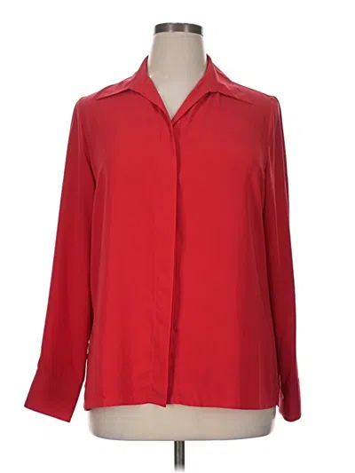 Pre-owned Fred David 3/4 Sleeve Blouse In Red