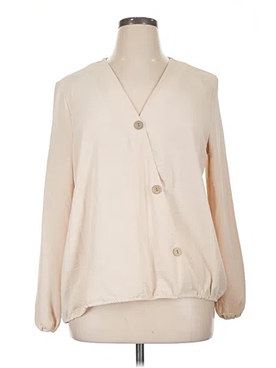 Pre-owned Fred David 3/4 Sleeve Blouse In White