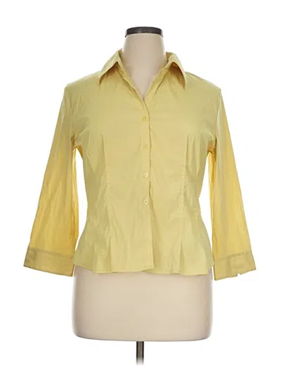 Pre-owned Fred David 3/4 Sleeve Blouse In Yellow