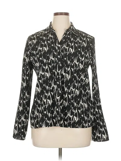 Pre-owned Fred David Long Sleeve Blouse In Black