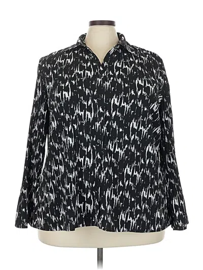 Pre-owned Fred David Long Sleeve Blouse In Black
