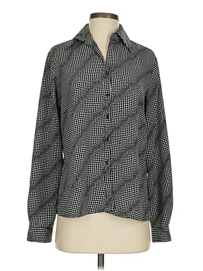 Pre-owned Fred David Long Sleeve Blouse In Black