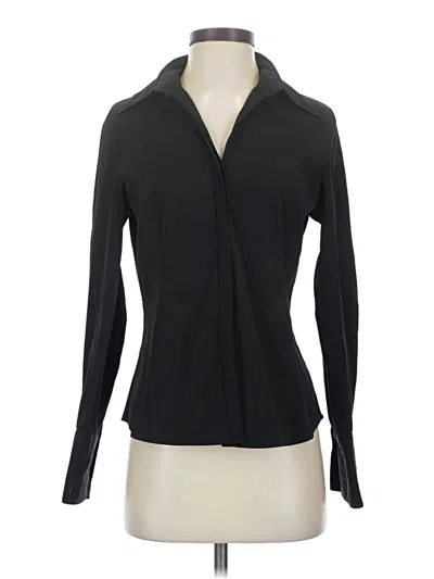 Pre-owned Fred David Long Sleeve Blouse In Black