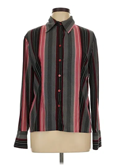 Pre-owned Fred David Long Sleeve Blouse In Black