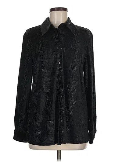Pre-owned Fred David Long Sleeve Blouse In Black