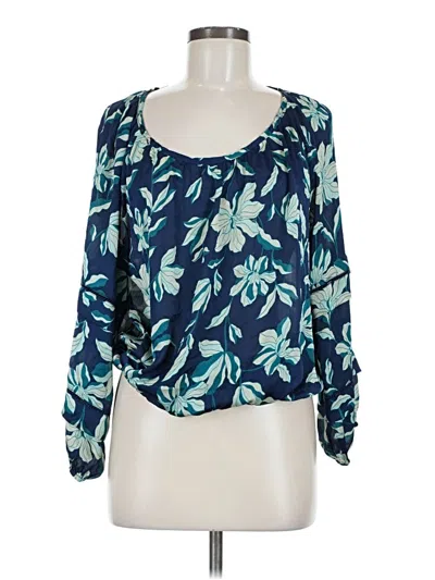 Pre-owned Fred David Long Sleeve Blouse In Blue