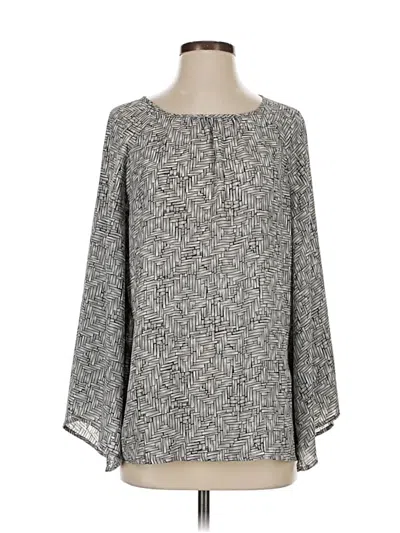 Pre-owned Fred David Long Sleeve Blouse In Gray