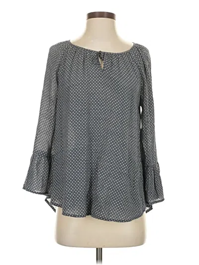 Pre-owned Fred David Long Sleeve Blouse In Gray