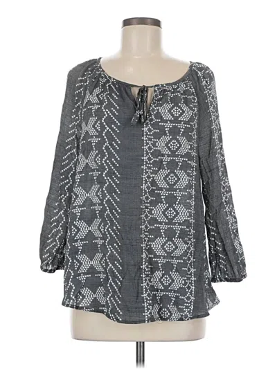 Pre-owned Fred David Long Sleeve Blouse In Gray