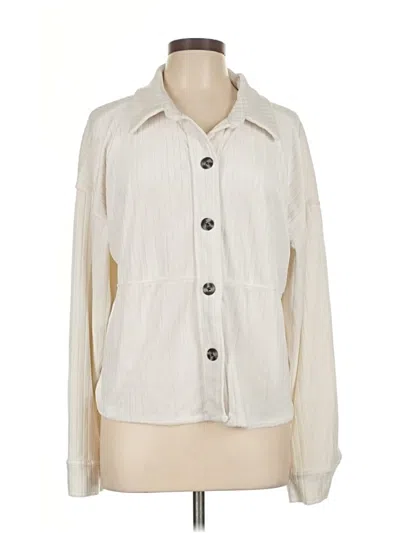 Pre-owned Fred David Long Sleeve Blouse In Ivory