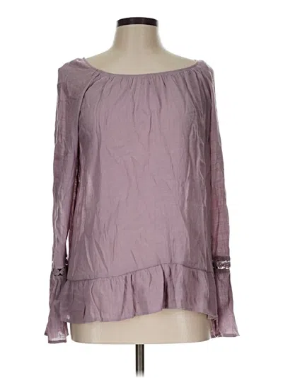 Pre-owned Fred David Long Sleeve Blouse In Purple