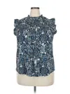 Fred David Short Sleeve Blouse In Blue