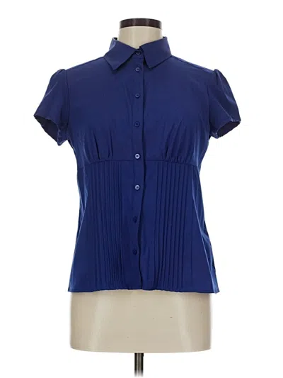 Pre-owned Fred David Short Sleeve Blouse In Blue