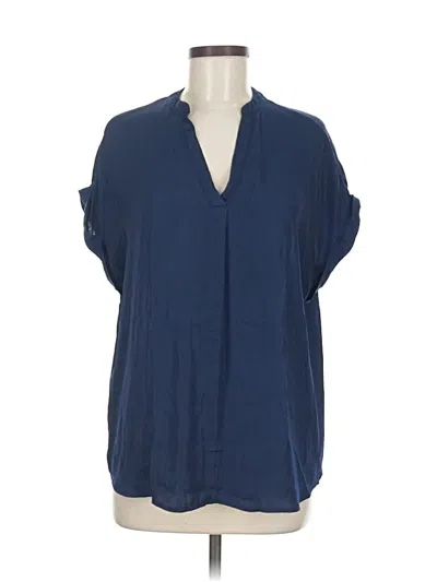 Pre-owned Fred David Short Sleeve Blouse In Blue