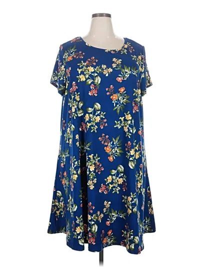 Pre-owned Fred David Short Sleeve Blouse In Blue