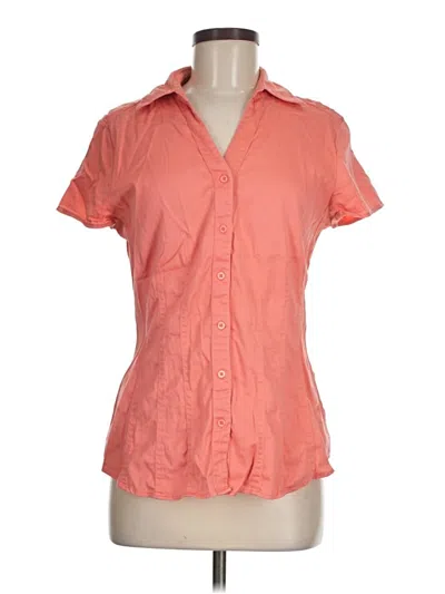 Pre-owned Fred David Short Sleeve Blouse In Orange