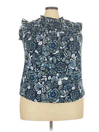 Pre-owned Fred David Sleeveless Blouse In Blue