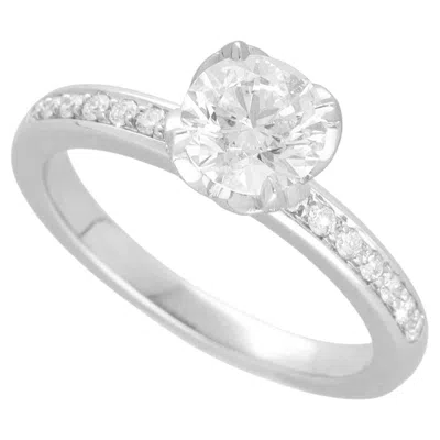 Pre-owned Fred Delphine Engagement Diamond 0.73ct E-vs2-vg Platinum Ring Us 4 In Multi