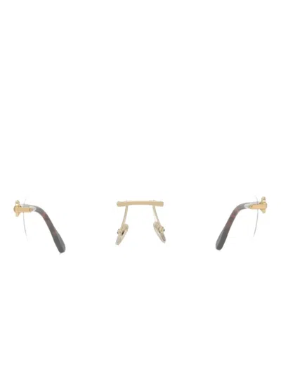 Fred Double Cable Geometric-frame Glasses In Gold