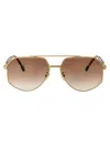 Fred Double Cable Sunglasses In 30f Shiny Endura Gold / Gradient Brown