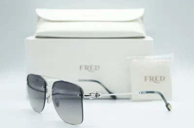 Pre-owned Fred Fg 40002u 18b Silver Authentic Sunglasses Frames 58-17