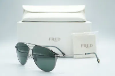 Pre-owned Fred Fg 40010u 06r Silver Green Authentic Sunglasses Frames 60-13
