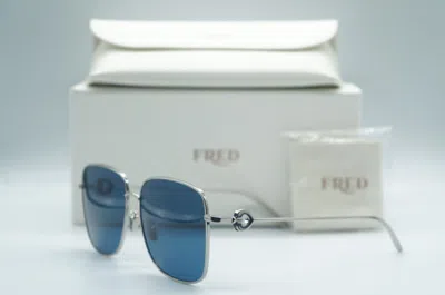 Pre-owned Fred Fg 40032u 16v Silver Blue Authentic Sunglasses Frames 58-14