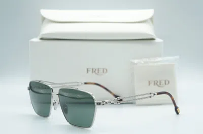 Pre-owned Fred Fg 40042u 16n Silver Green Authentic Sunglasses Frames 62-13