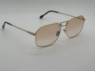 Pre-owned Fred Fg40038u 30e Gold W/brown Lens Sunglasses 62-15-150mm