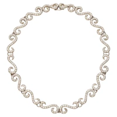 Pre-owned Fred Leighton 18k Diamond "s" Link Choker Necklace In Multiple