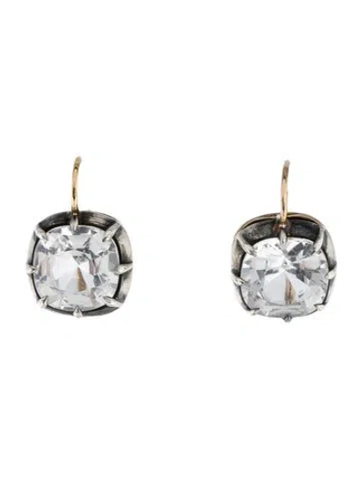 Pre-owned Fred Leighton 18k Topaz Collet Drop Earrings In Multi