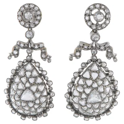 Pre-owned Fred Leighton 18k White Gold 8.37ct Diamond Earrings Mf43-030326