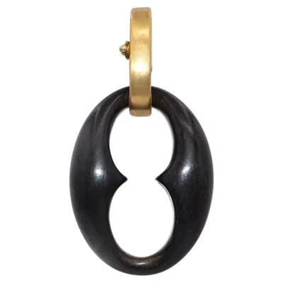 Pre-owned Fred Leighton 18k Yellow Gold Ebony Wood Pendant