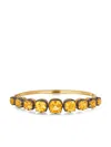 Fred Leighton 18kt Gold Cushion Citrine Collet Bangle In Gold