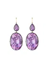 Fred Leighton 18kt Yellow Gold And Silver Collect Double Drop Amethyst Earrings In Gold