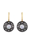 Fred Leighton 18kt Yellow Gold And Silver Diamond Facet Motif Drop Earrings In Gold