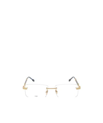 Fred Logo Flat Mirror In Gold